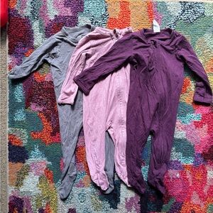 Kyte and Kate Quinn bamboo footie bundle - Purple, Pink, and Gray